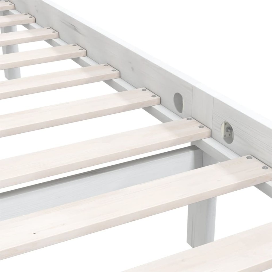 Estructura de cama de madera maciza de pino blanca 160x200