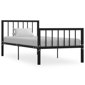 Estructura de cama de metal negro 90x200