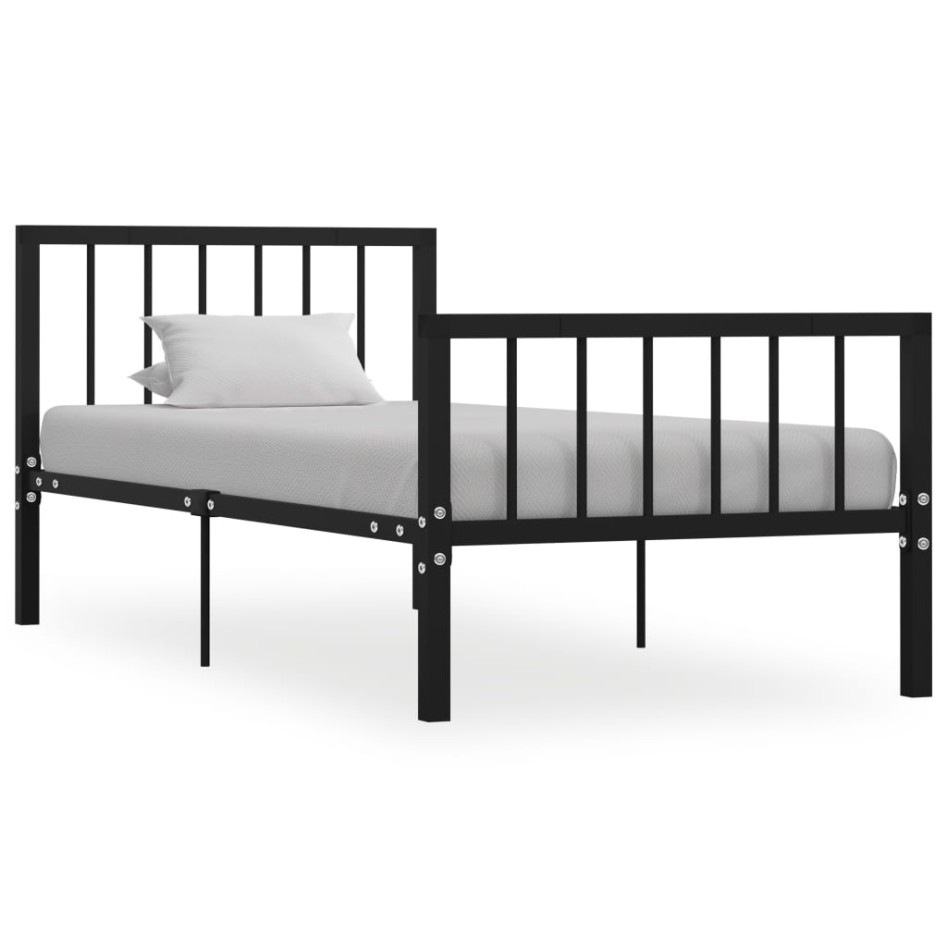 Estructura de cama de metal negro 90x200