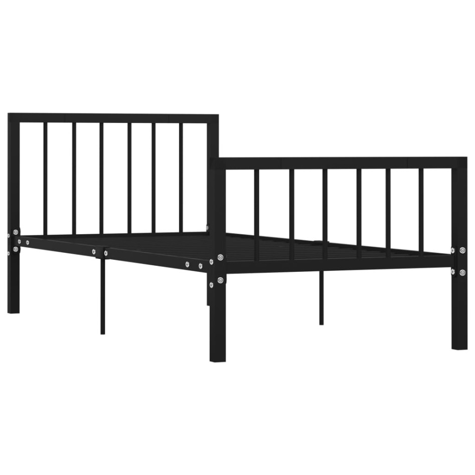 Estructura de cama de metal negro 90x200