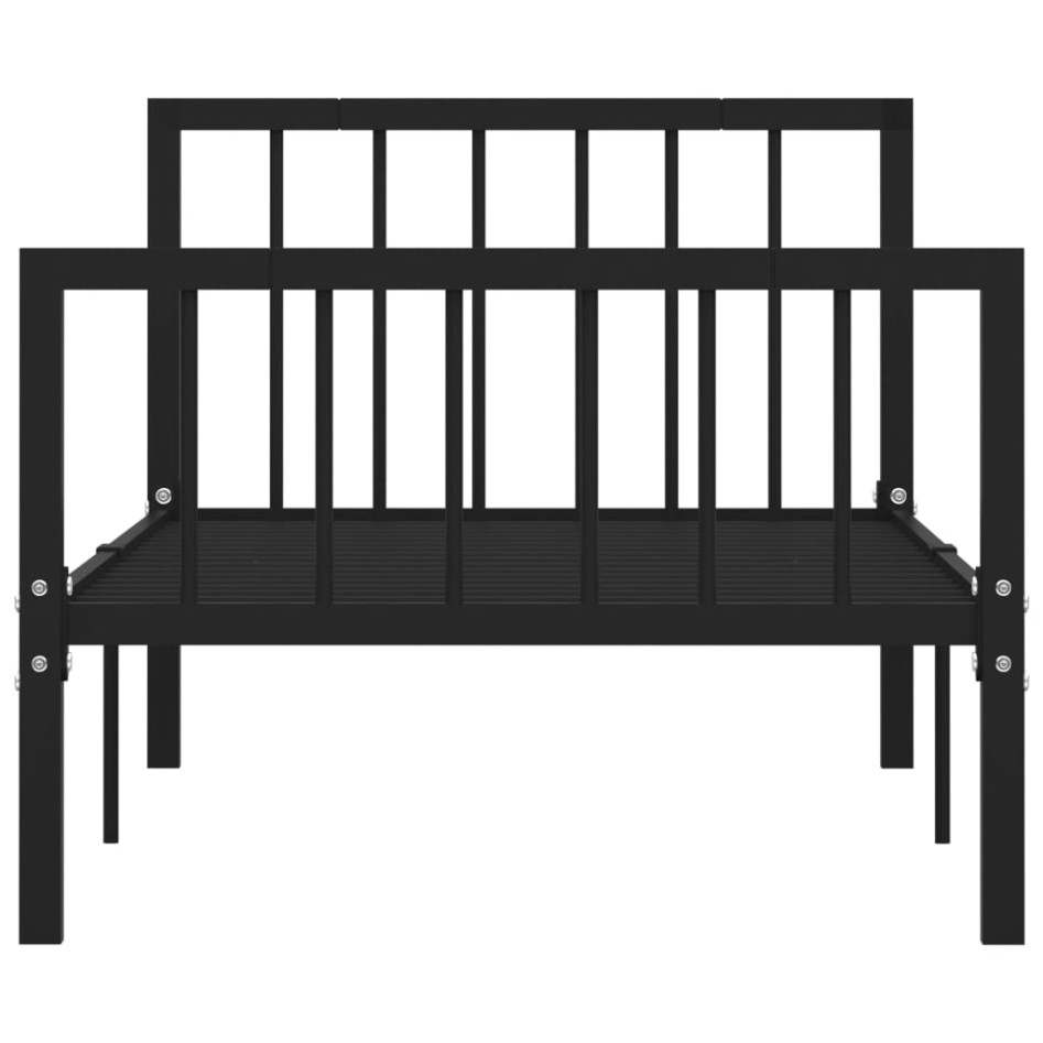 Estructura de cama de metal negro 90x200