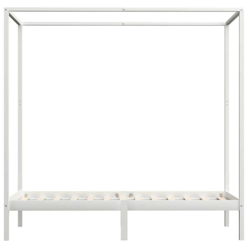 Estructura cama con dosel madera maciza pino blanco 100x200