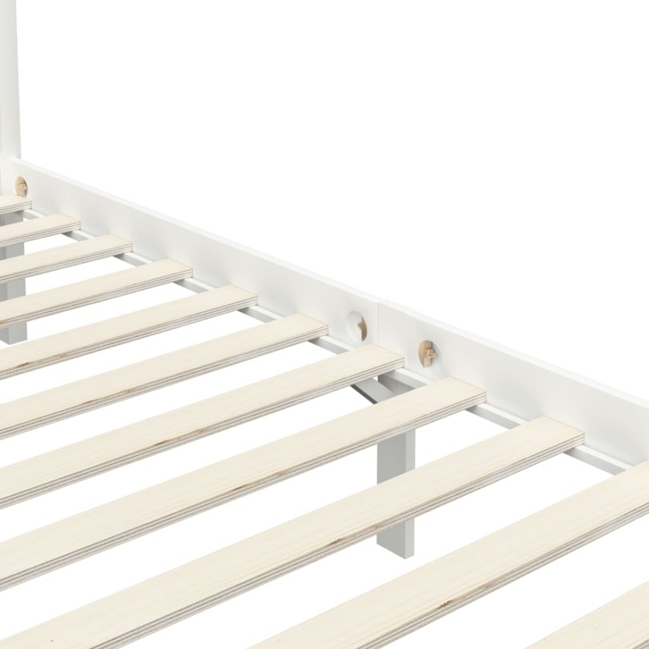 Estructura cama con dosel madera maciza pino blanco 100x200