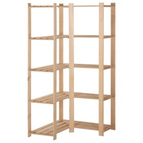 Estantería de esquina 5 niveles pino macizo 82,5x82,5x170