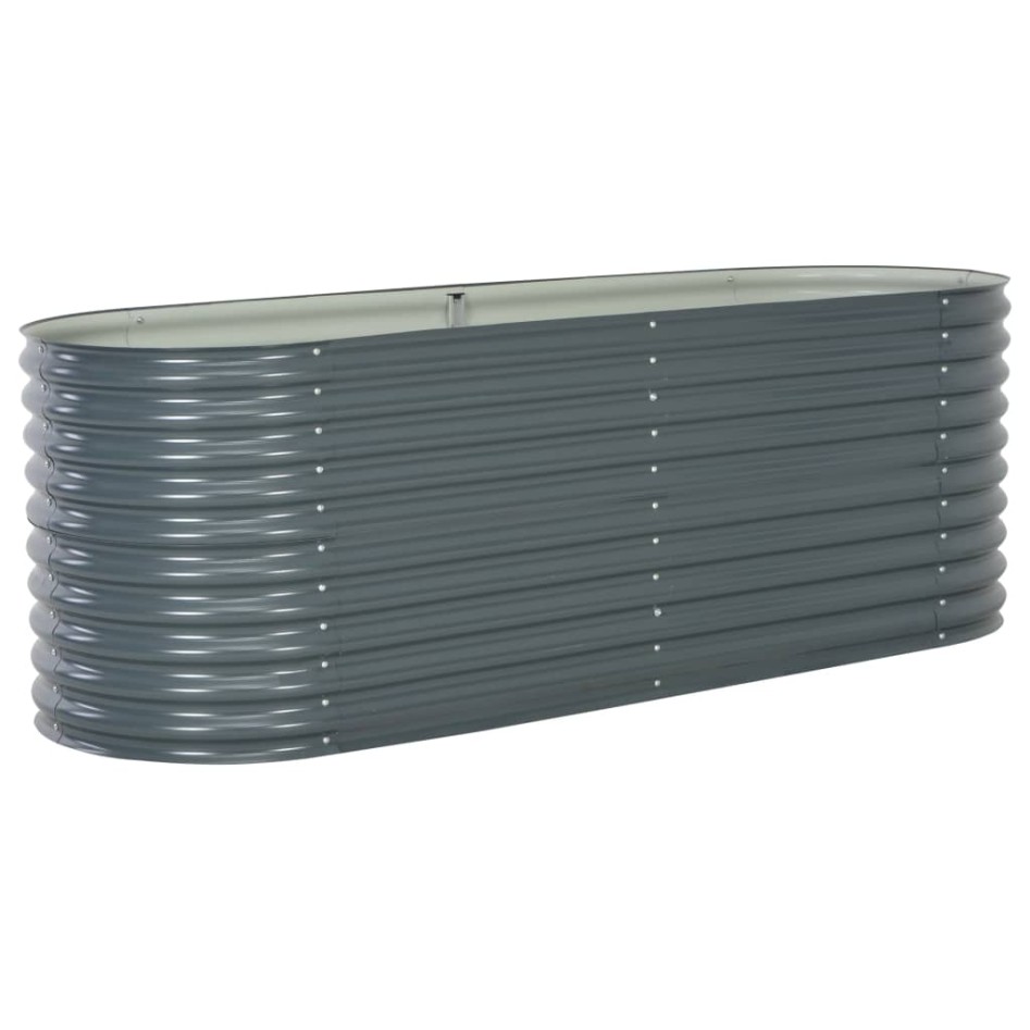 Arriate de acero galvanizado gris 240x80x81