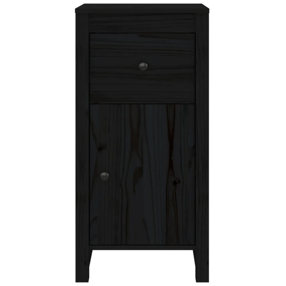 Aparadores 2 uds madera maciza de pino negro 40x35x80