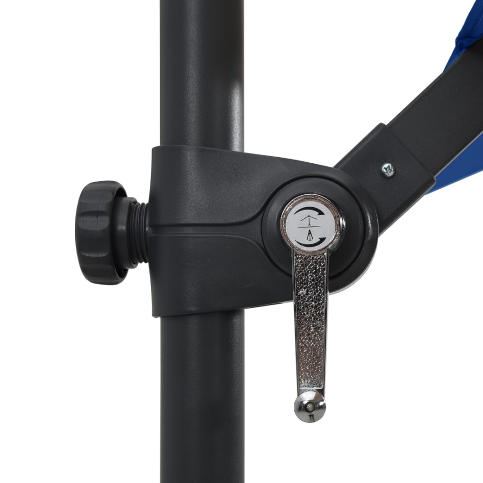 Sombrilla voladiza luces LED poste acero azul azure 250x250