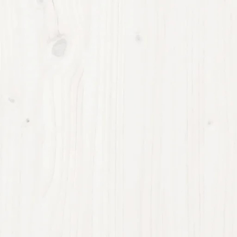 Estructura de cama doble pequeña madera maciza blanca