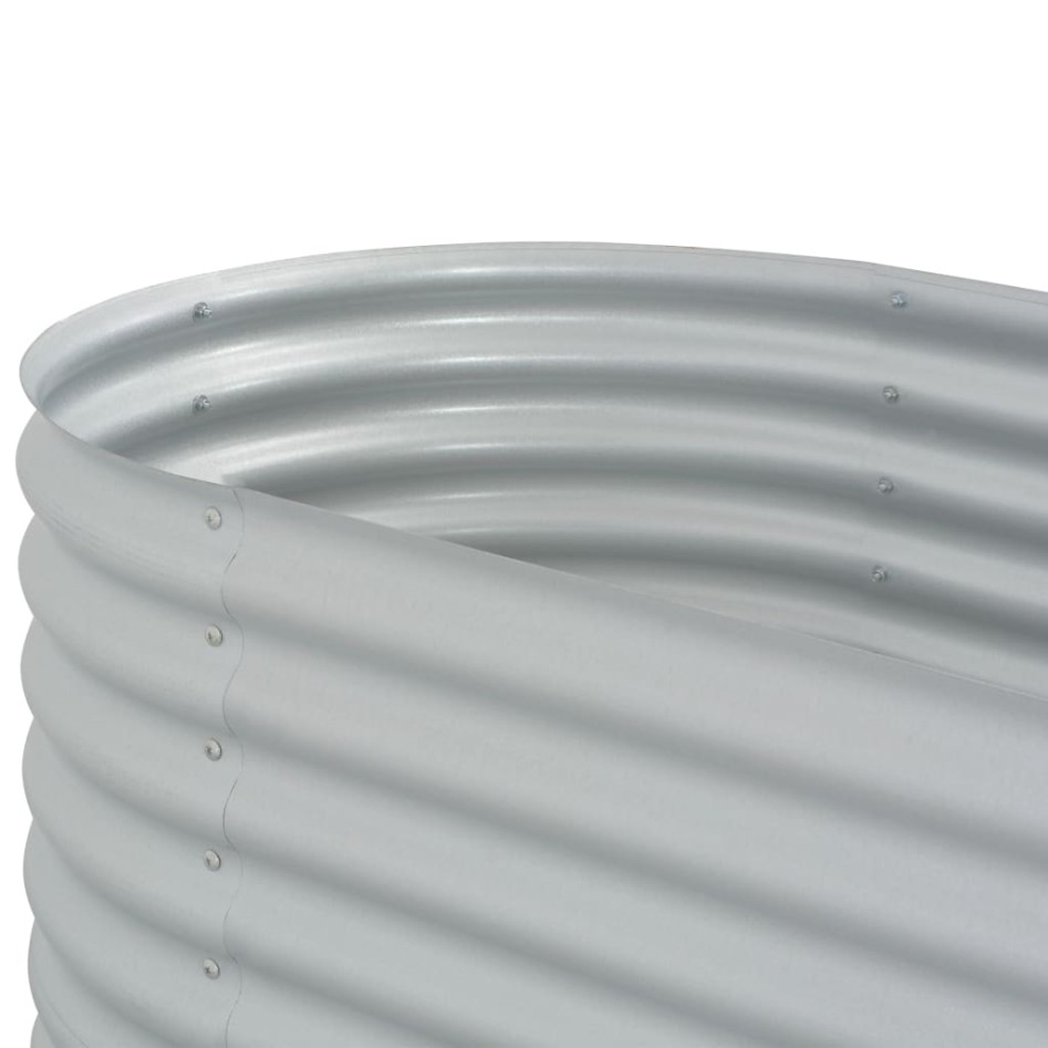 Arriate de acero galvanizado plateado 160x80x81