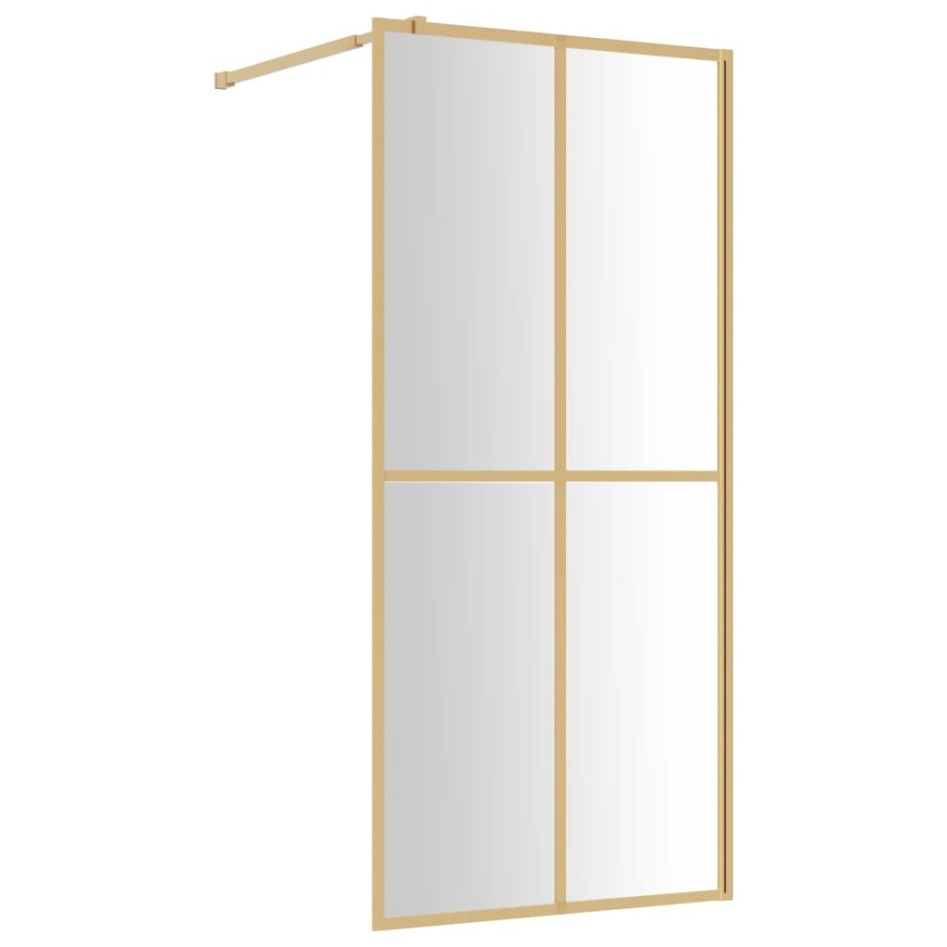 Mampara puerta de ducha vidrio transparente ESG dorado