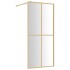 Mampara puerta ducha vidrio transparente ESG dorado 100x195