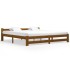 Estructura de cama madera maciza pino marrón miel 200x200