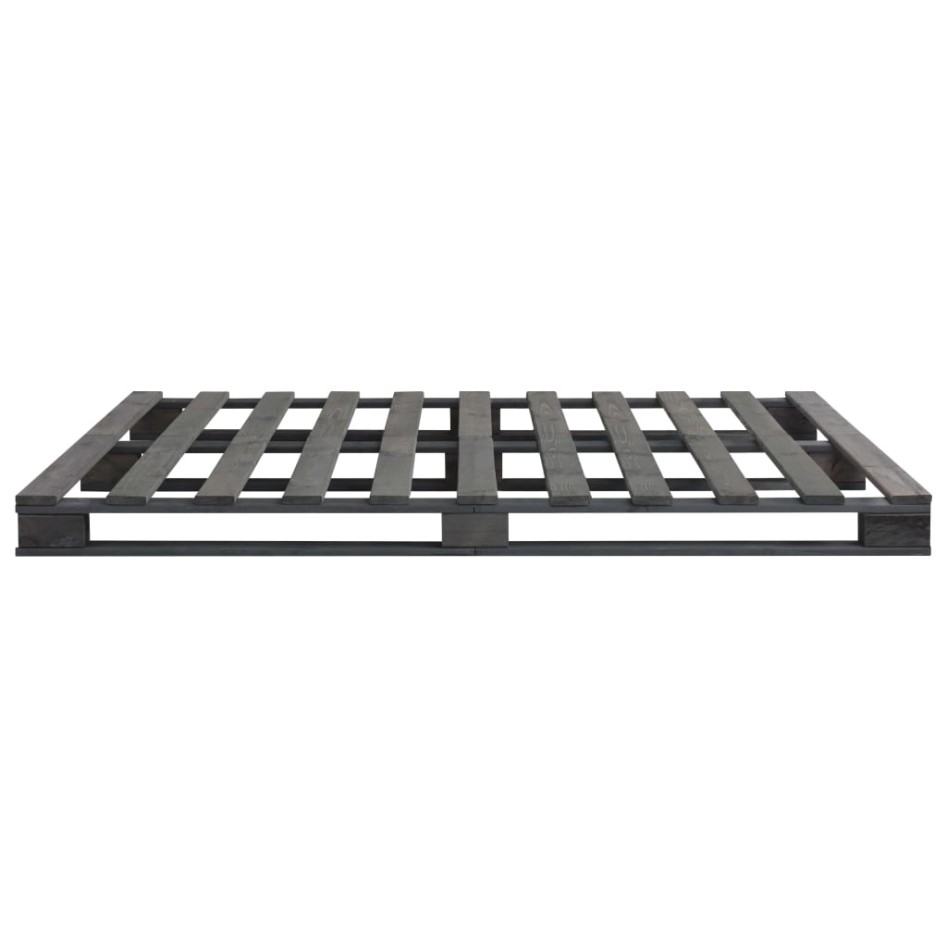 Estructura de cama de palés madera maciza pino gris 200x200