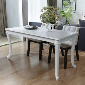 Mesa de comedor 116x66x76 cm blanco