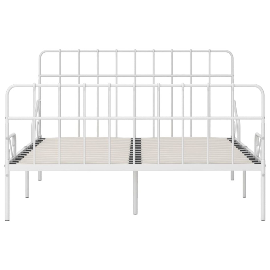 Estructura de cama con somier metal blanco 140x200