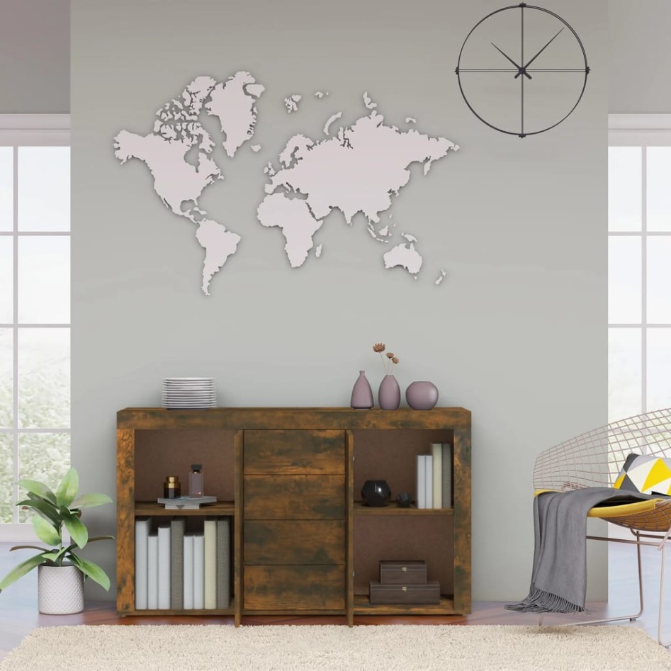 Aparador madera contrachapada color roble ahumado 120x36x69