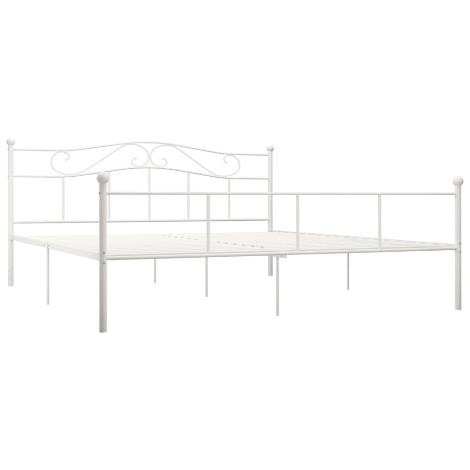 Estructura de cama de metal blanco 180x200