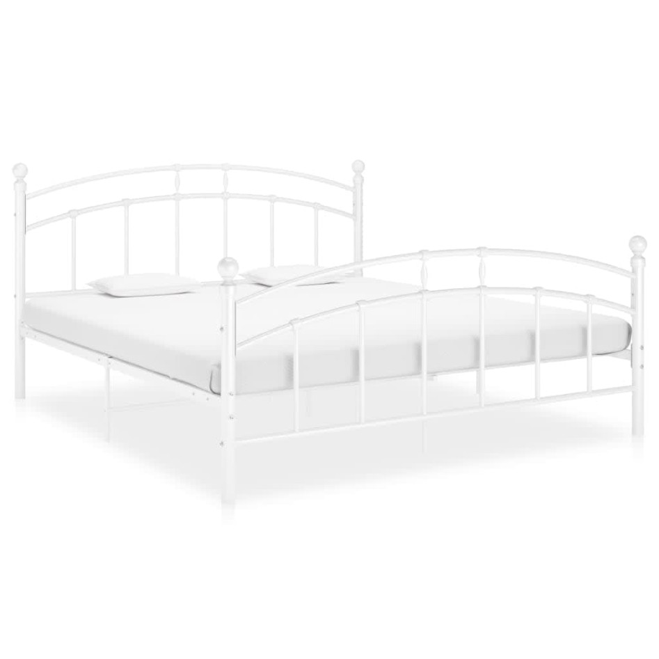 Estructura de cama de metal blanco 160x200
