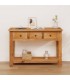 Mesa consola de madera maciza de roble 110x35x75 cm
