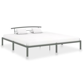 Estructura de cama de metal gris 180x200