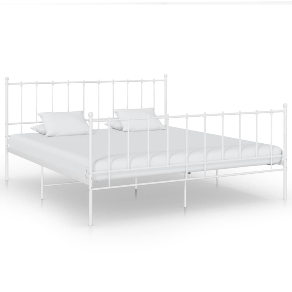 Estructura de cama de metal blanco 140x200