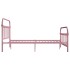 Estructura de cama de metal rosa 160x200