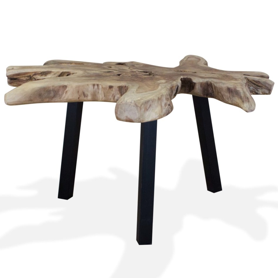 Mesa de centro de madera de teca genuina 80x70x38