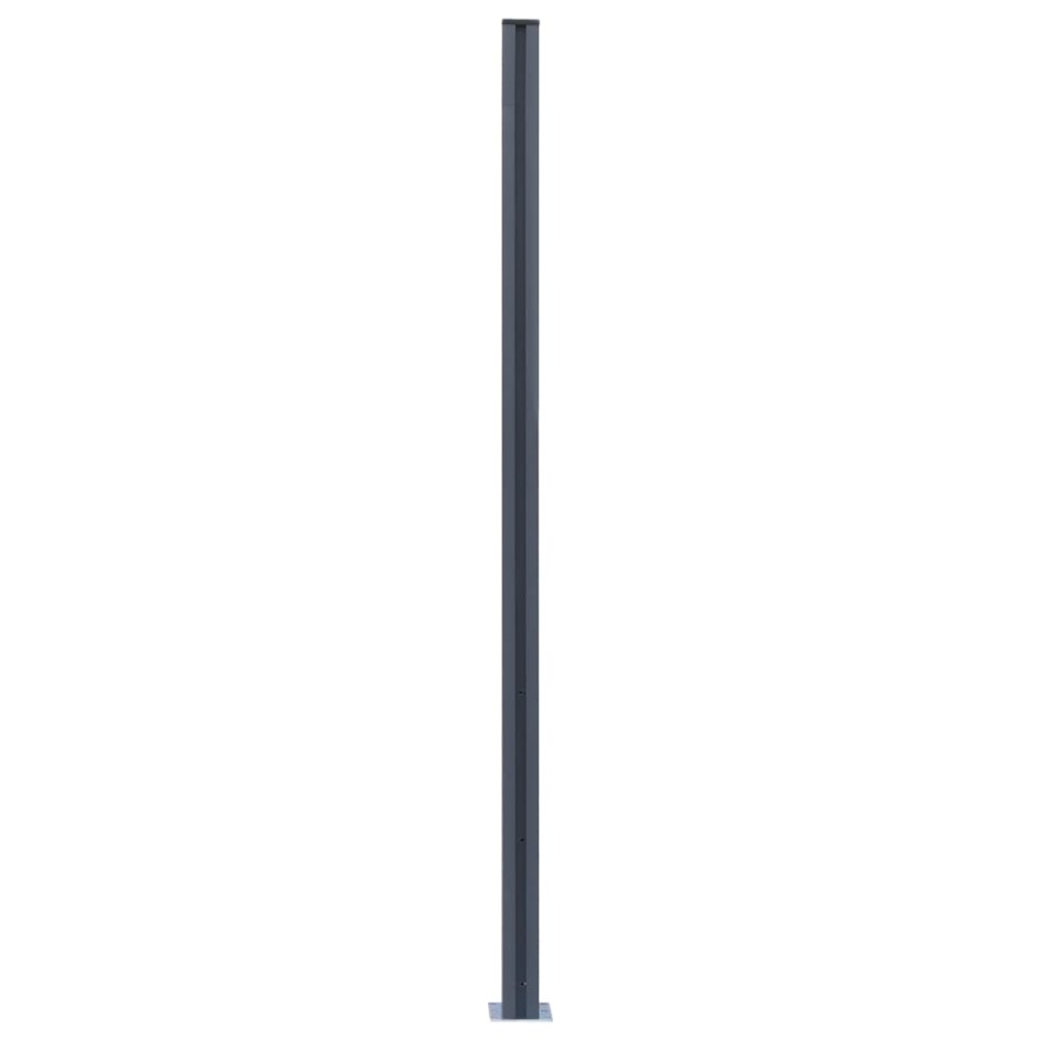 Postes de valla 3 unidades aluminio gris oscuro 185