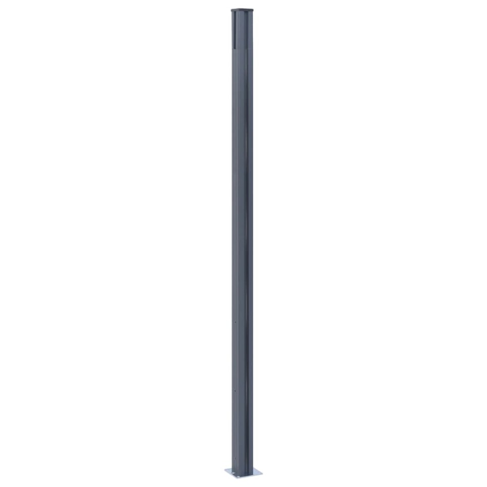 Postes de valla 3 unidades aluminio gris oscuro 185