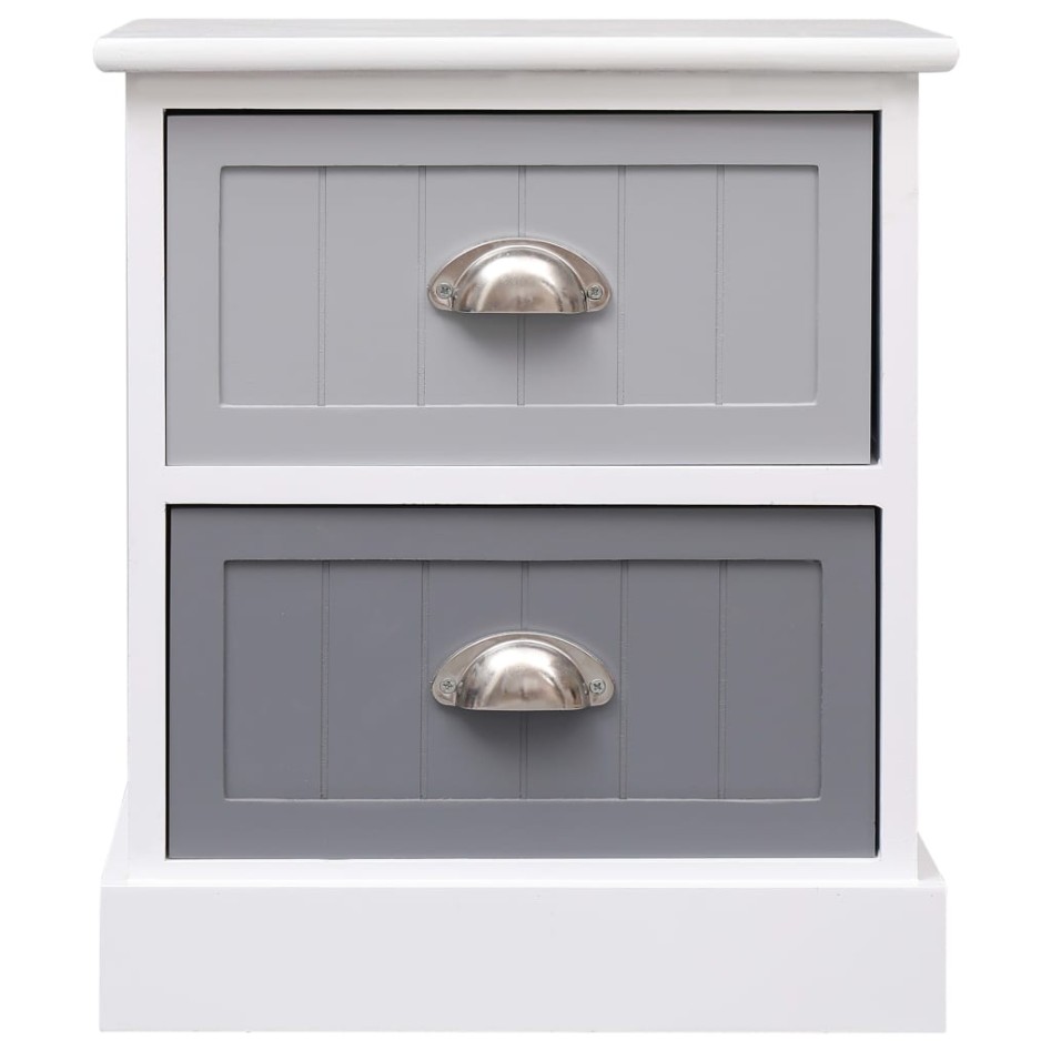 Mesitas de noche 2 unidades madera de Paulownia gris