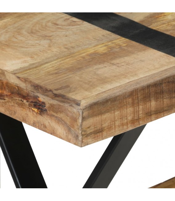 Mesa de comedor madera de mango rugosa 120x60x76 cm