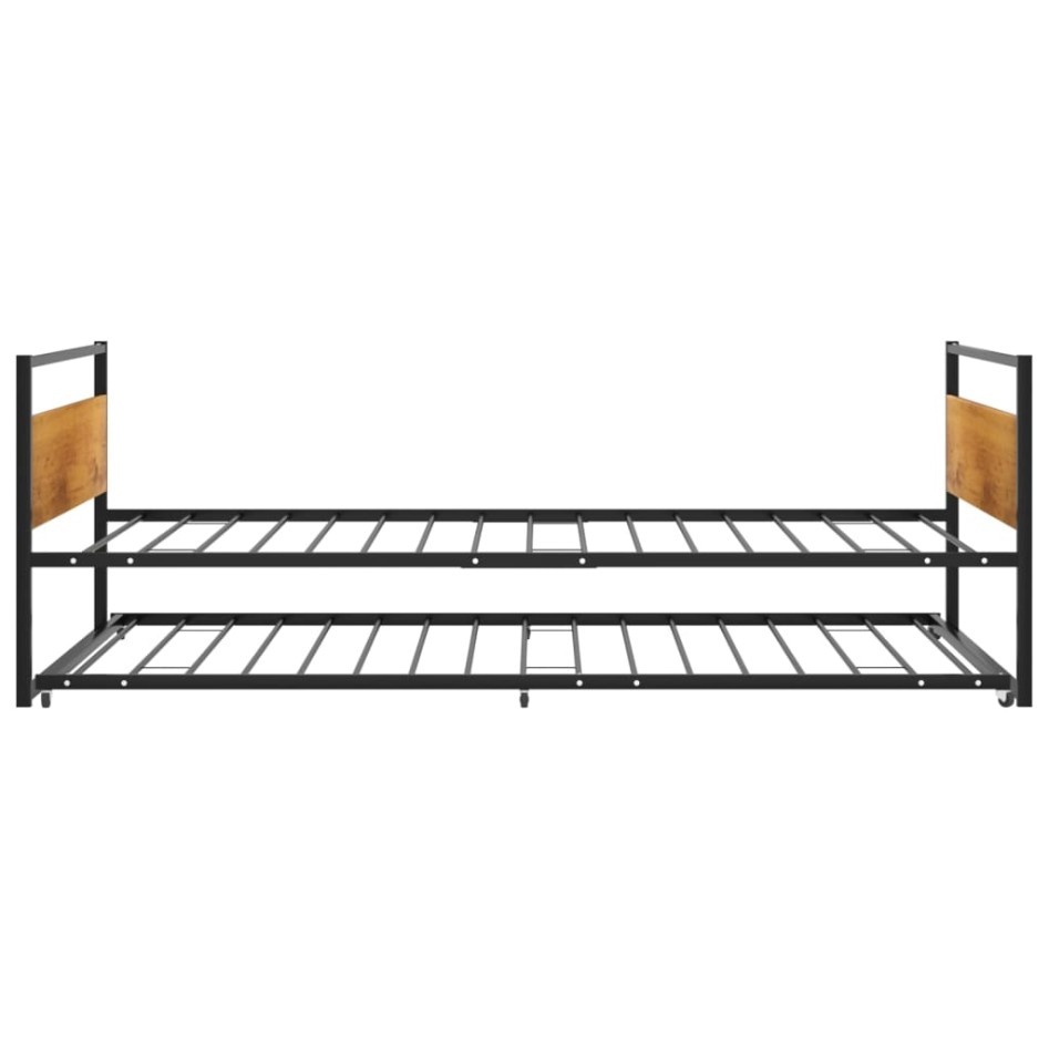 Estructura de cama extraíble metal negro 90x200