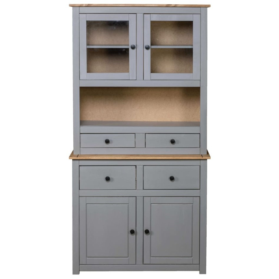 Aparador madera maciza pino estilo Panamá gris 93x40,5x180