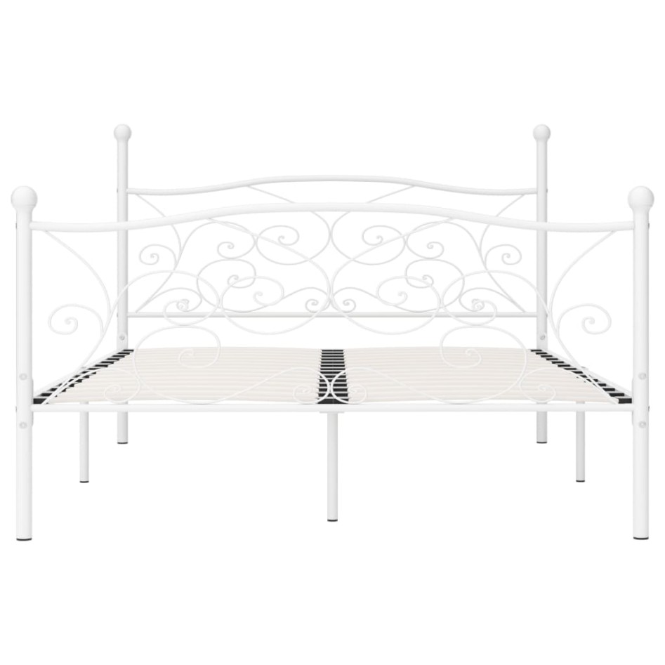 Estructura de cama con somier metal blanco 160x200