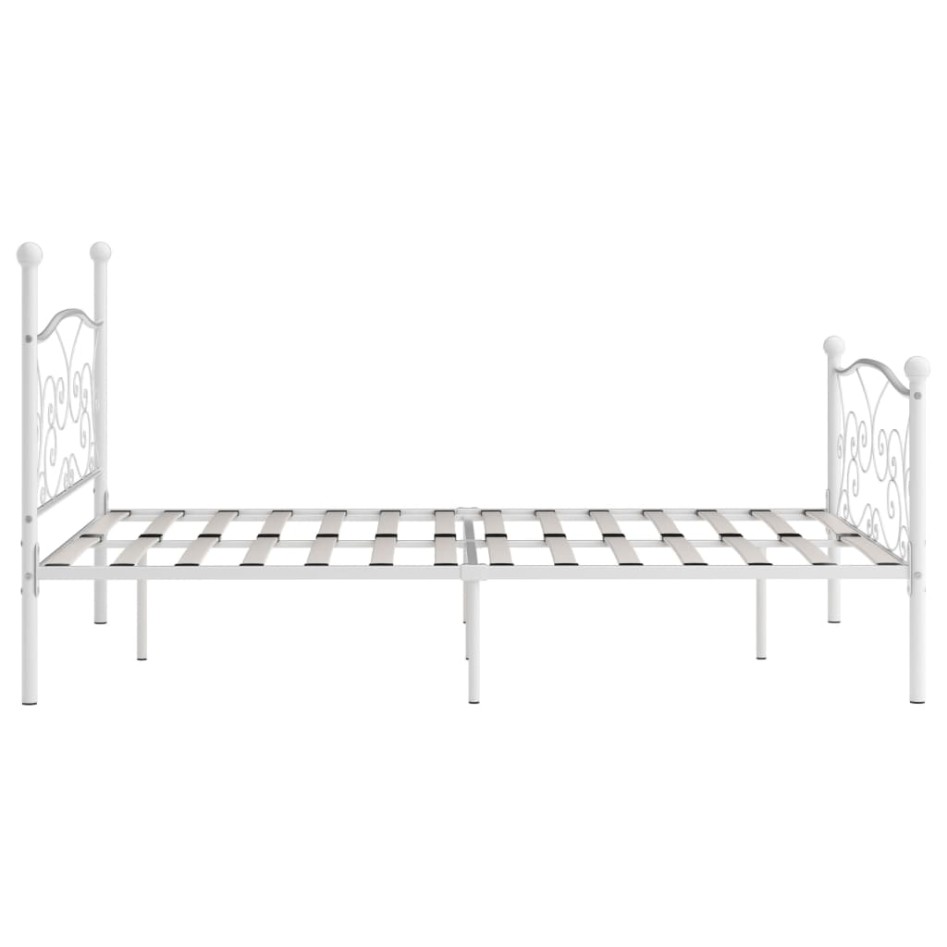 Estructura de cama con somier metal blanco 160x200