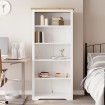 Librería BODO 5 estantes madera maciza pino marrón 80x38x180 cm