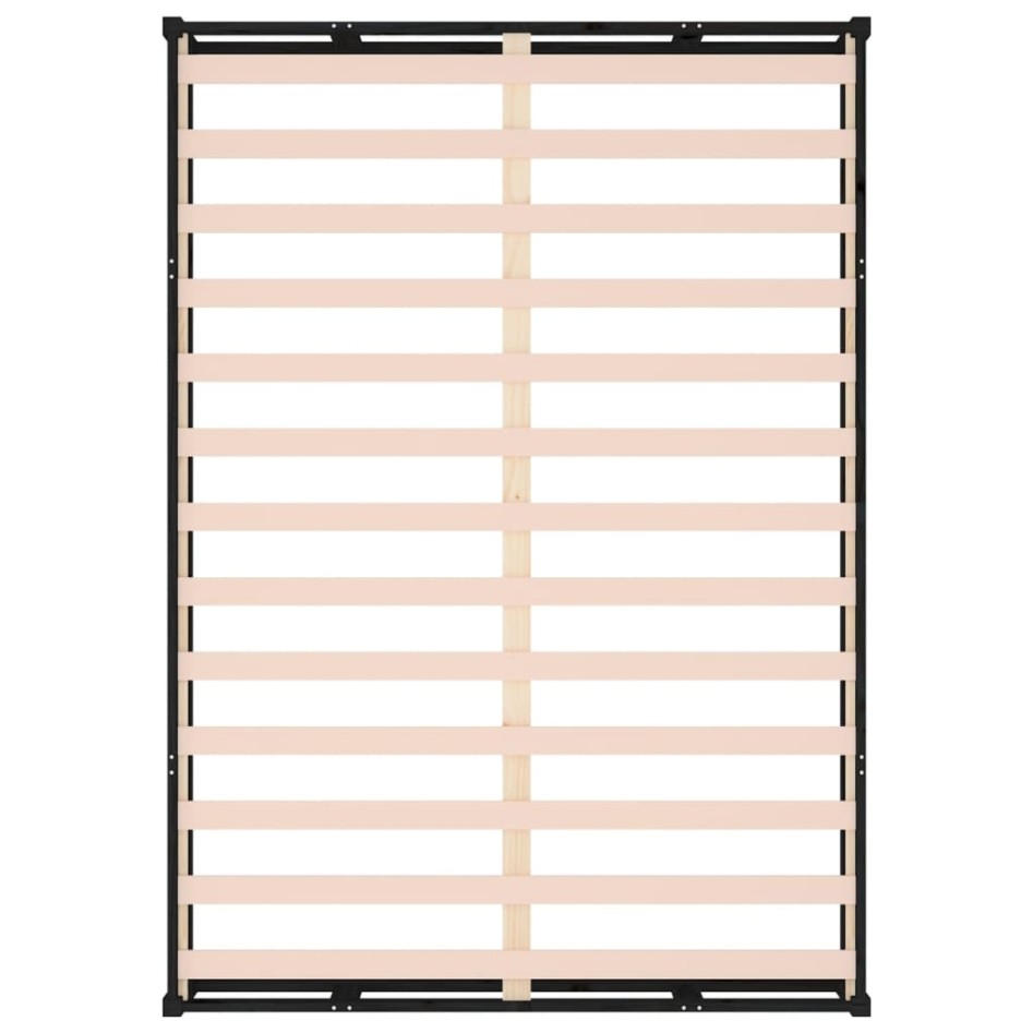 Estructura de cama madera maciza negra 120x200