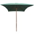 Sombrilla con palo de madera verde 200x300