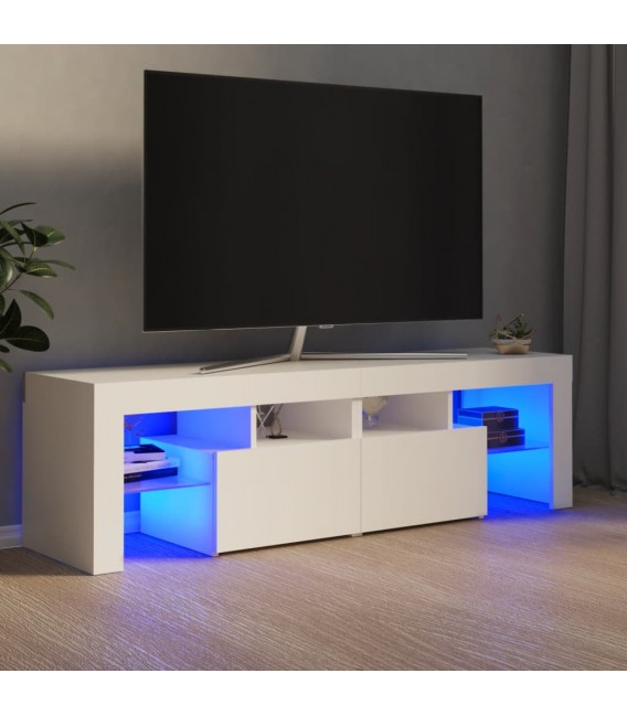 Mueble para TV con luces LED blanco 140x36,6x40 cm