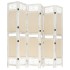 Biombo divisor de 6 paneles de tela color crema 210x165