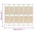 Biombo divisor de 6 paneles de tela color crema 210x165