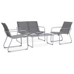 Juego de muebles de jardín 4 piezas tela y acero gris