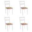 Sillas de comedor 4 unidades madera maciza de caucho blanco