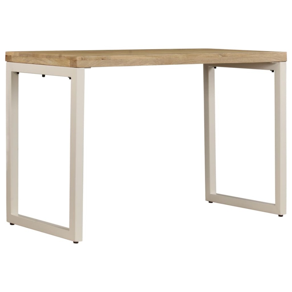 Mesa de comedor de madera maciza de mango y acero 115x55x76