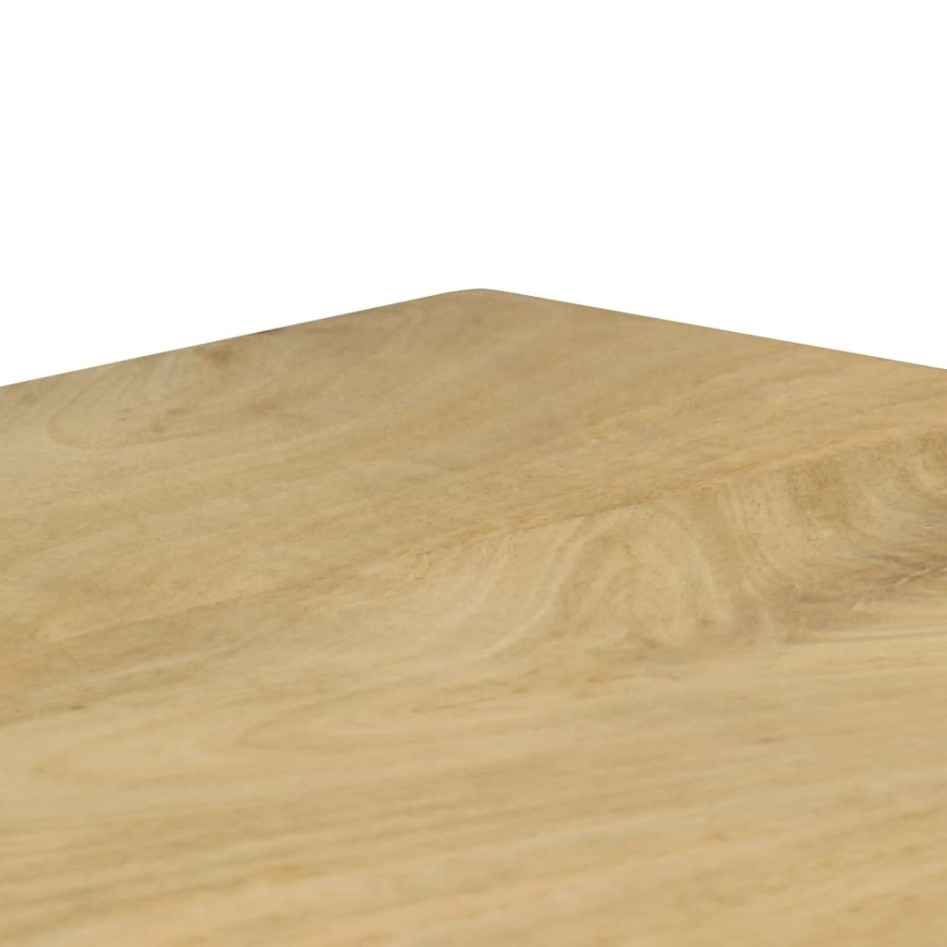 Mesa de comedor de madera maciza de mango y acero 115x55x76
