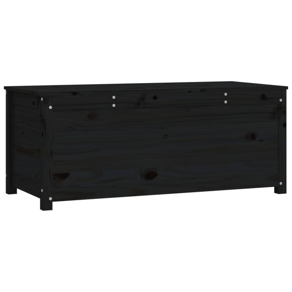 Caja de almacenaje madera maciza de pino negro 110x50x45,5