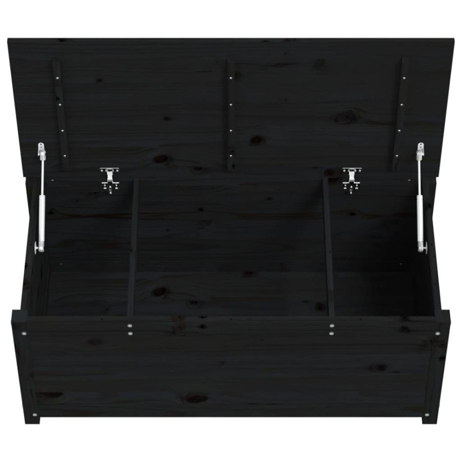 Caja de almacenaje madera maciza de pino negro 110x50x45,5