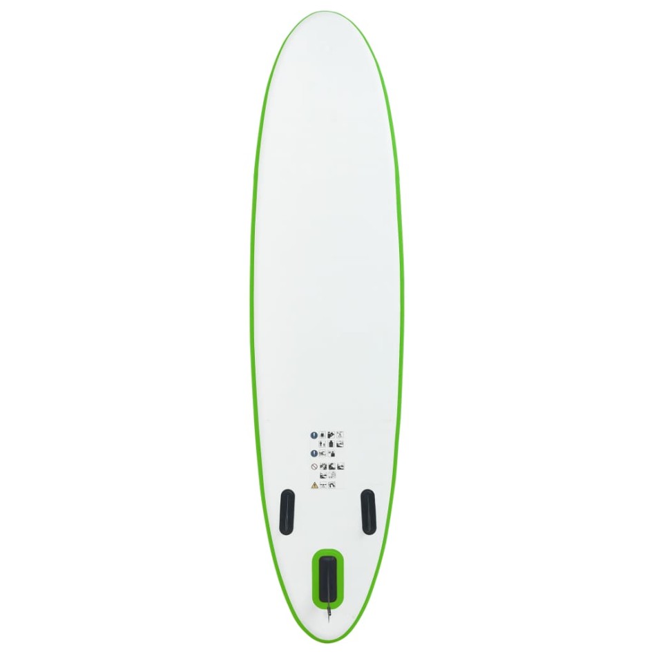 Juego de tabla paddle surf inflable verde y