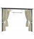 Cenador con cortinas acero color crema 3x3 m