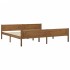 Estructura de cama madera maciza pino marrón miel 200x200